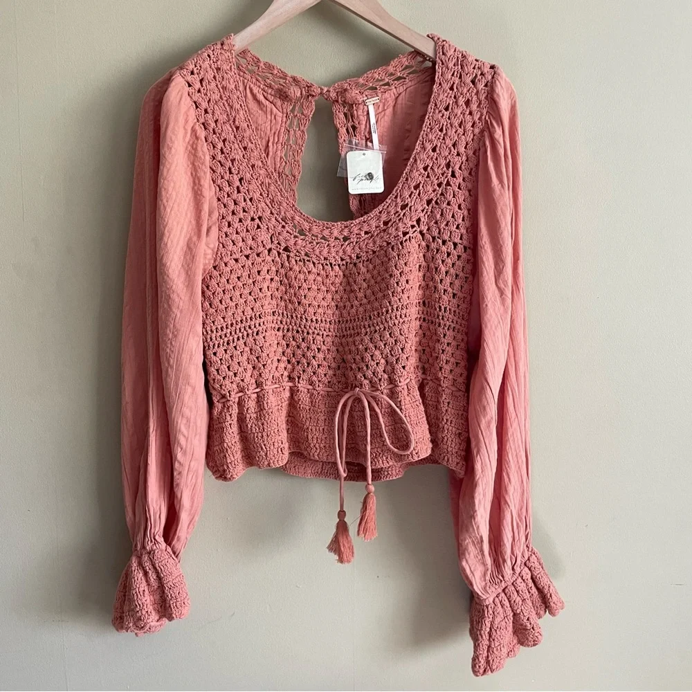 FREE PEOPLE megan crochet top